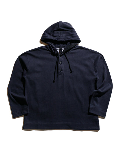 lost & found Margaret Howell MHL Button Hoodie Open End Jersey Ink