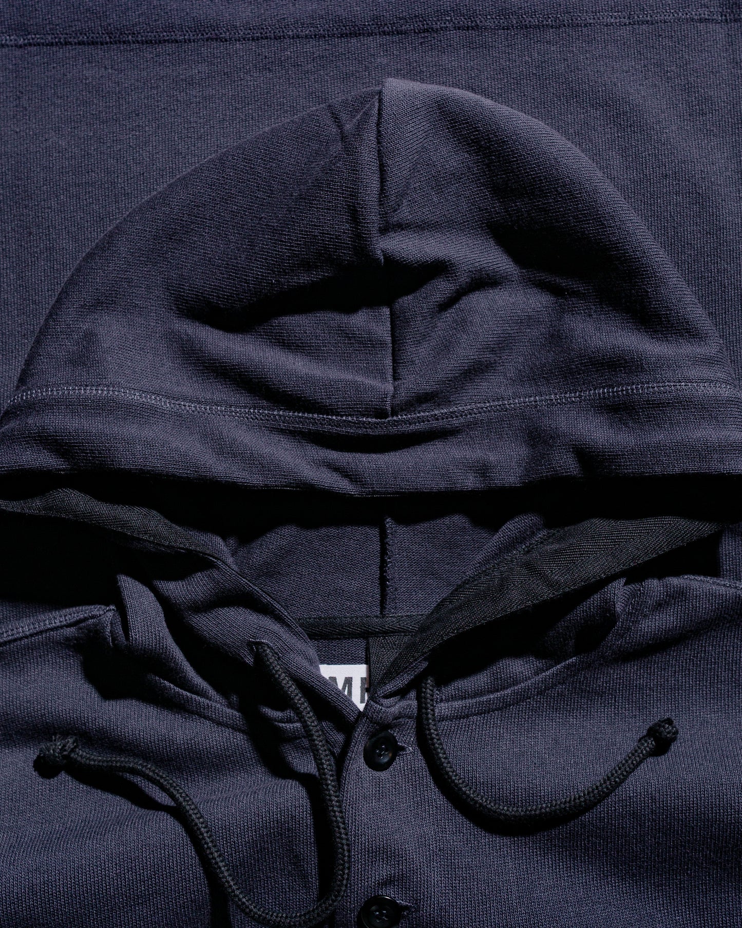 lost & found Margaret Howell MHL Button Hoodie Open End Jersey Ink