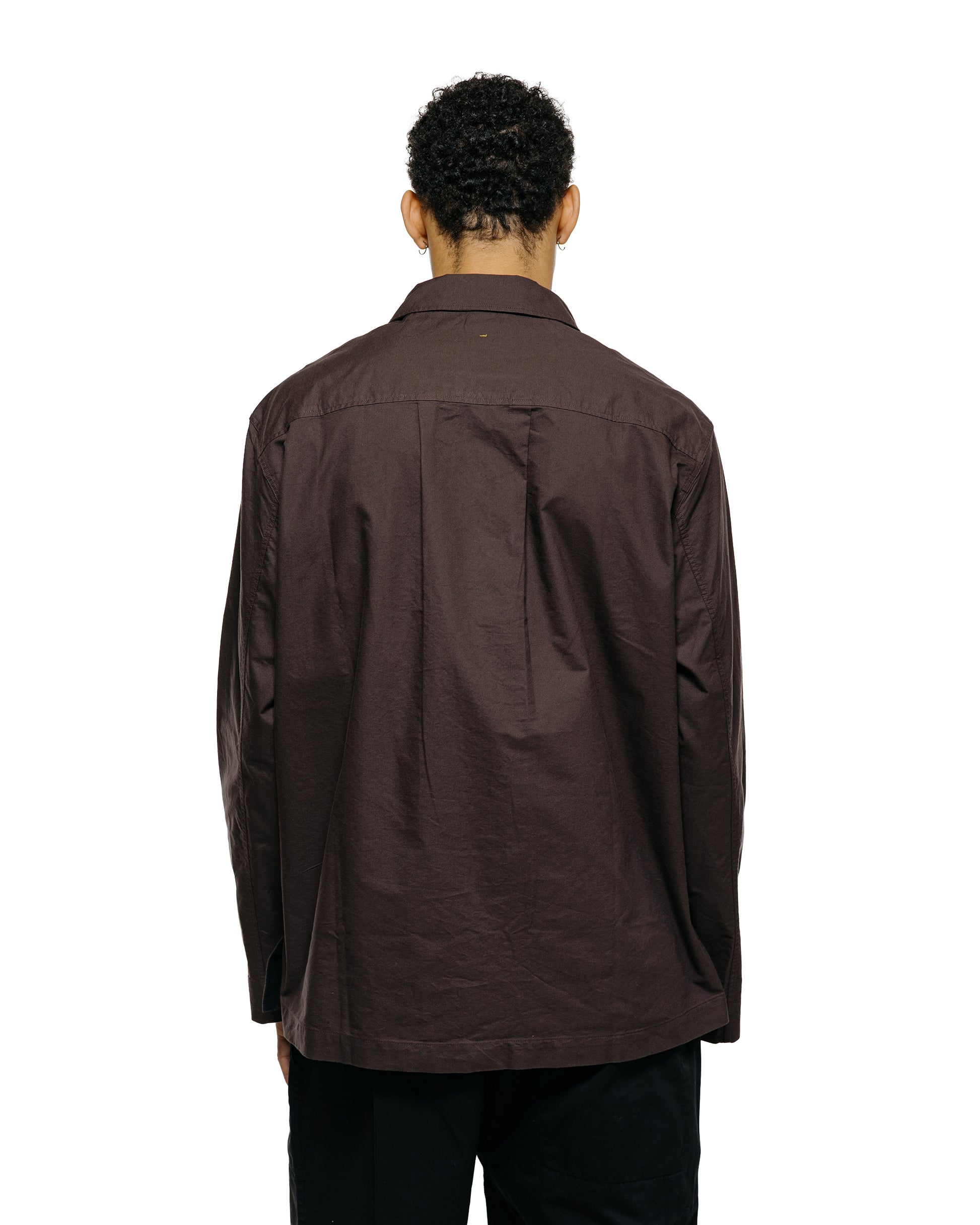 lost & found Margaret Howell MHL Long Sleeve Half Zip Shirt Cotton Canvas Shirting Earth