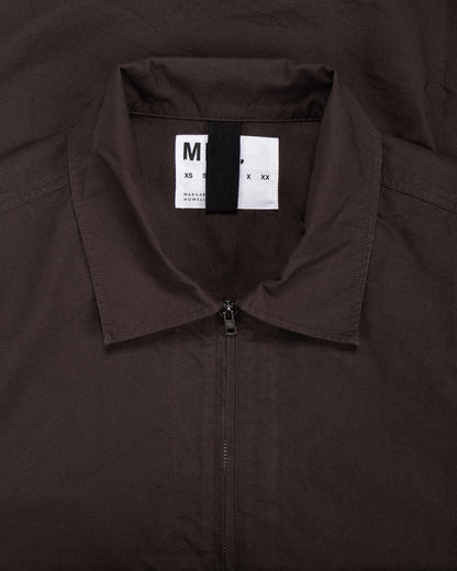 lost & found Margaret Howell MHL Long Sleeve Half Zip Shirt Cotton Canvas Shirting Earth