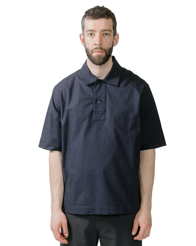 MHL Offset Placket Polo Textured Cotton Ink