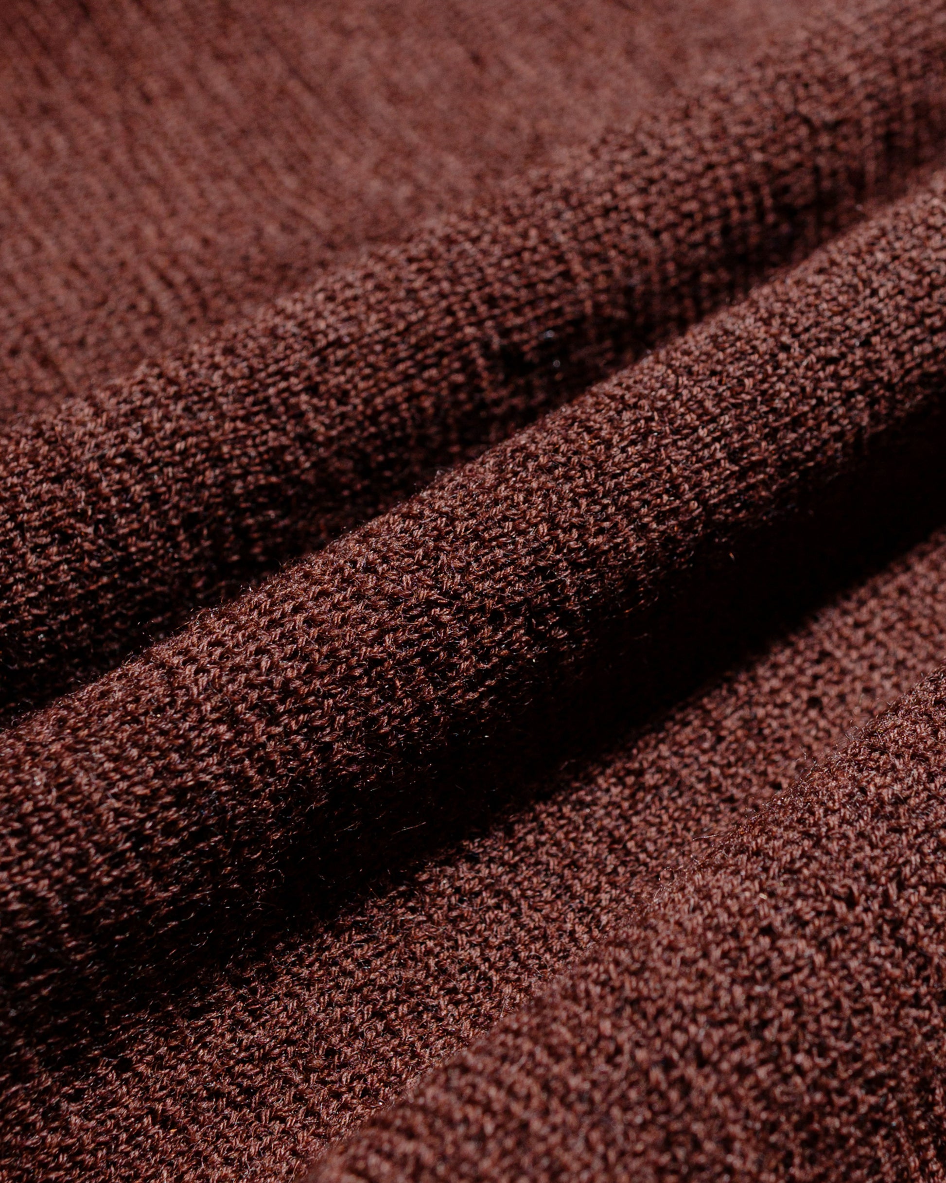 lost & found Margaret Howell MHL Oversized Knitted Polo Dry Wool Dark Brown