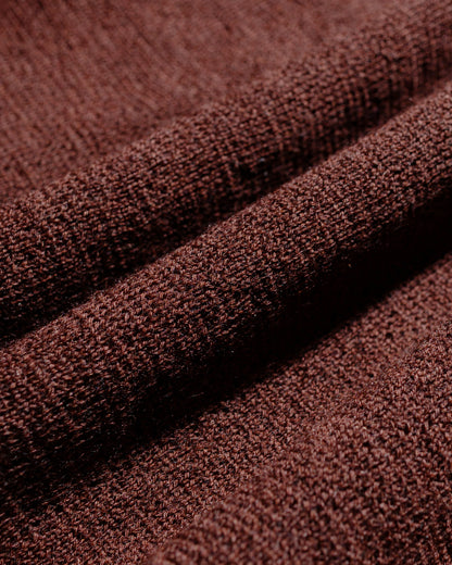 lost & found Margaret Howell MHL Oversized Knitted Polo Dry Wool Dark Brown