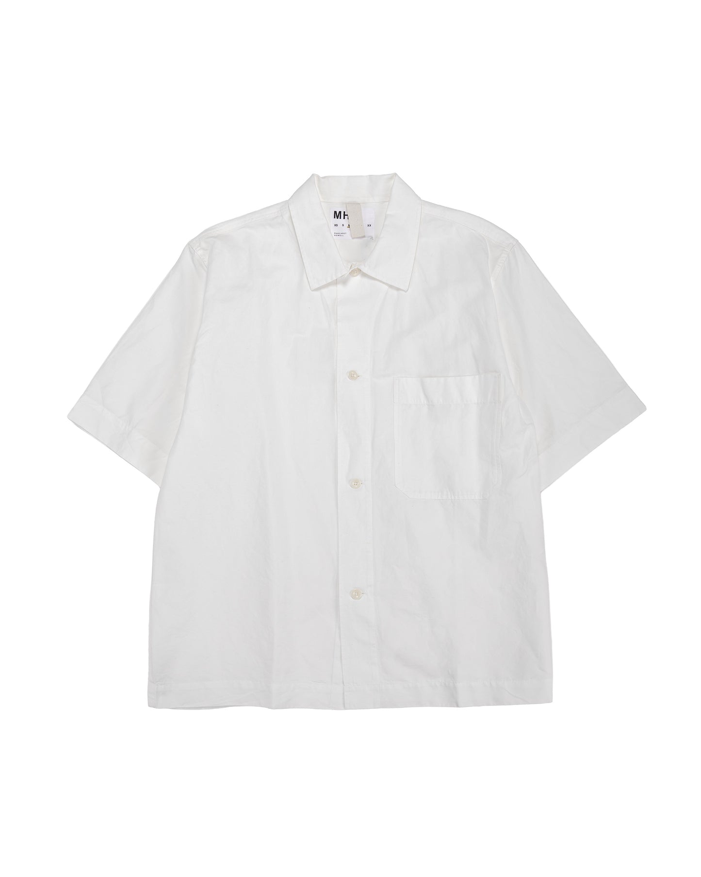 lost & found Margaret Howell MHL S/S PJ Shirt Cotton Linen Poplin Chalk