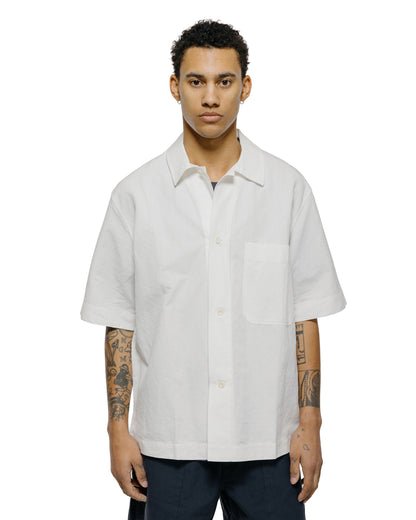 lost & found Margaret Howell MHL S/S PJ Shirt Cotton Linen Poplin Chalk