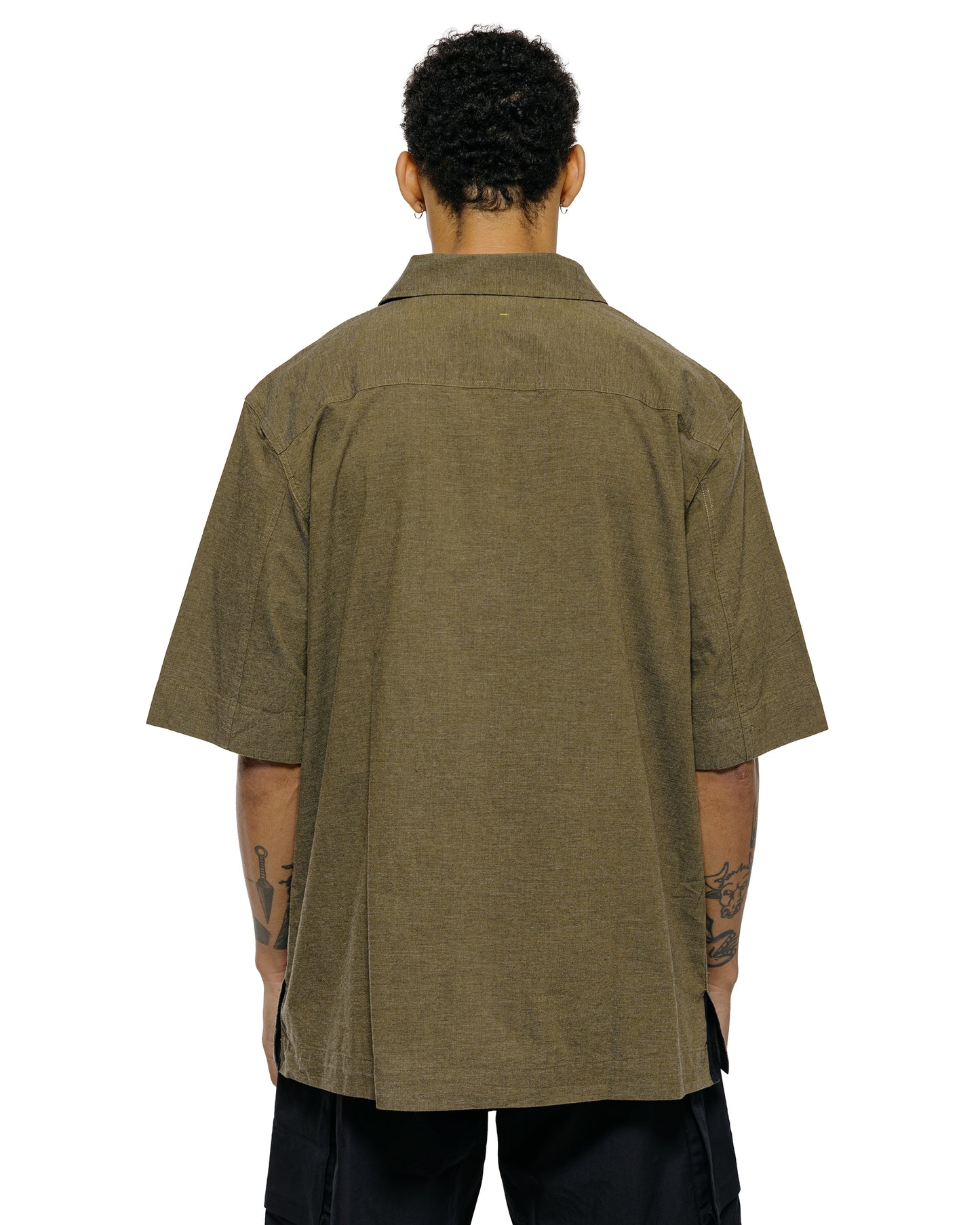 lost & found Margaret Howell MHL S/S PJ Shirt Dry Cotton End On End Moss