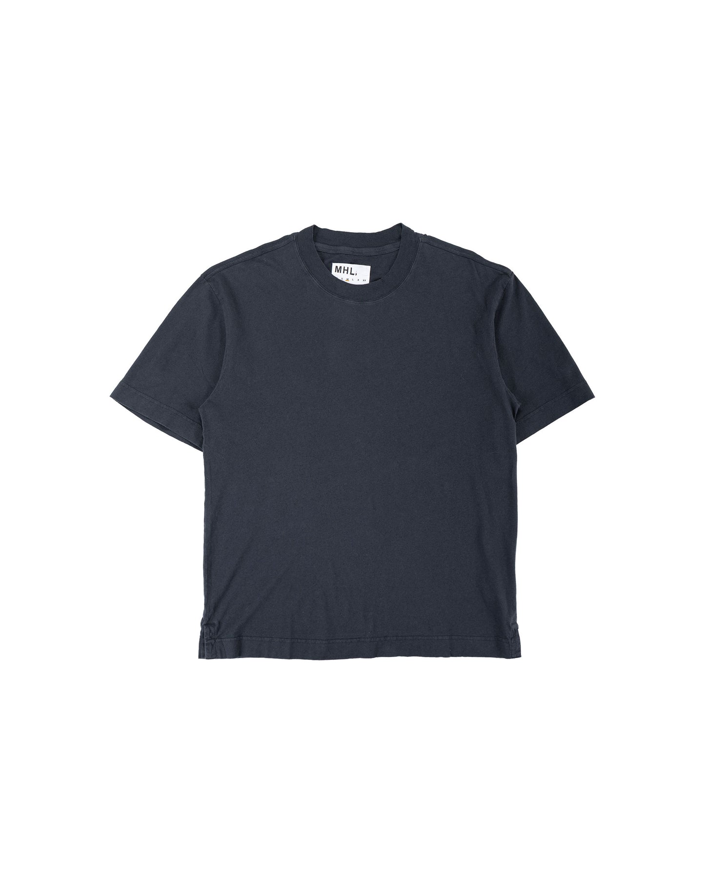 lost & found Margaret Howell MHL Simple T-Shirt Organic Cotton Linen Jersey Navy