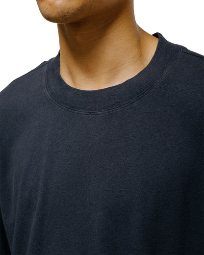 lost & found Margaret Howell MHL Simple T-Shirt Organic Cotton Linen Jersey Navy