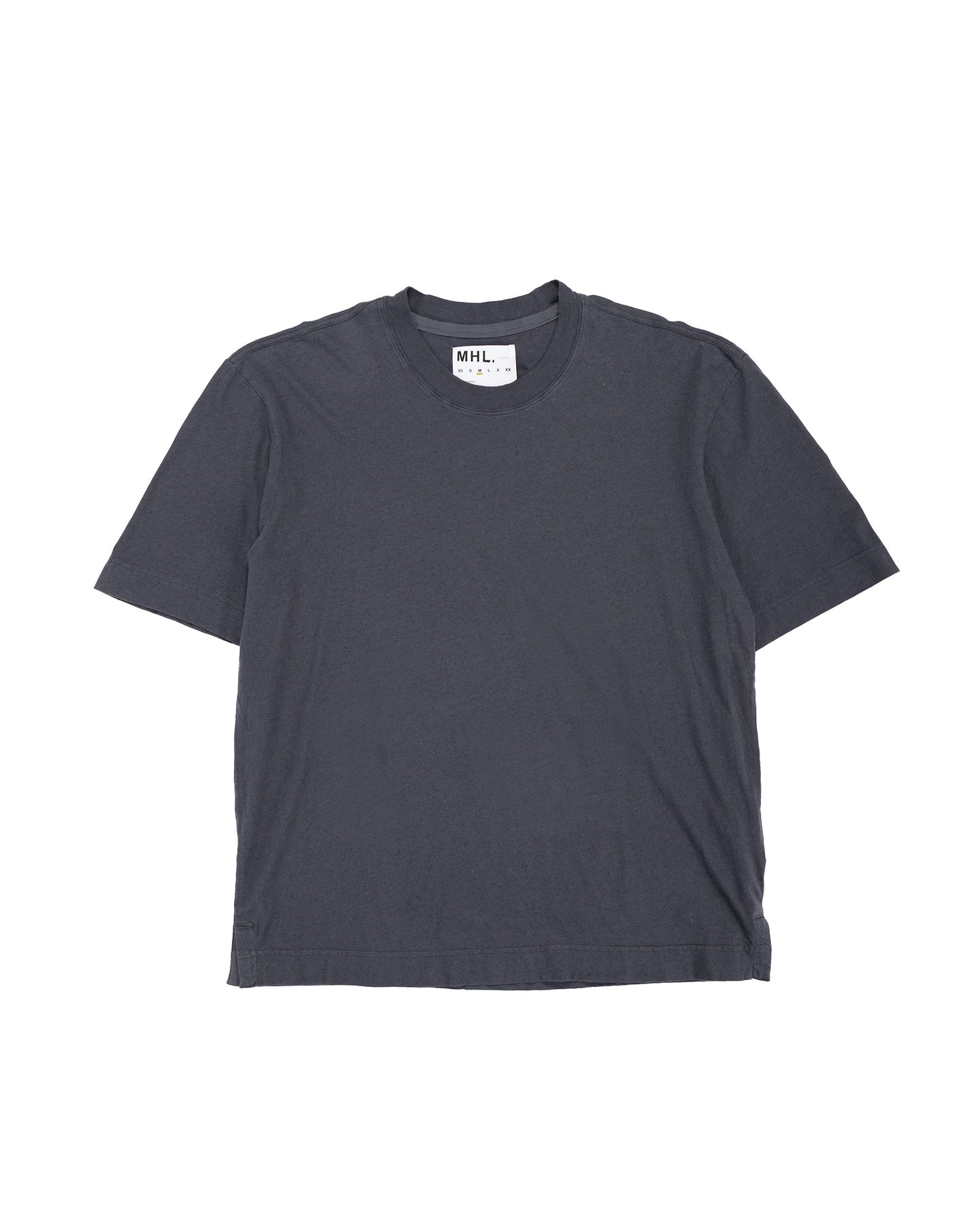 lost & found Margaret Howell MHL Simple T-Shirt Organic Cotton Linen Jersey Slate Blue