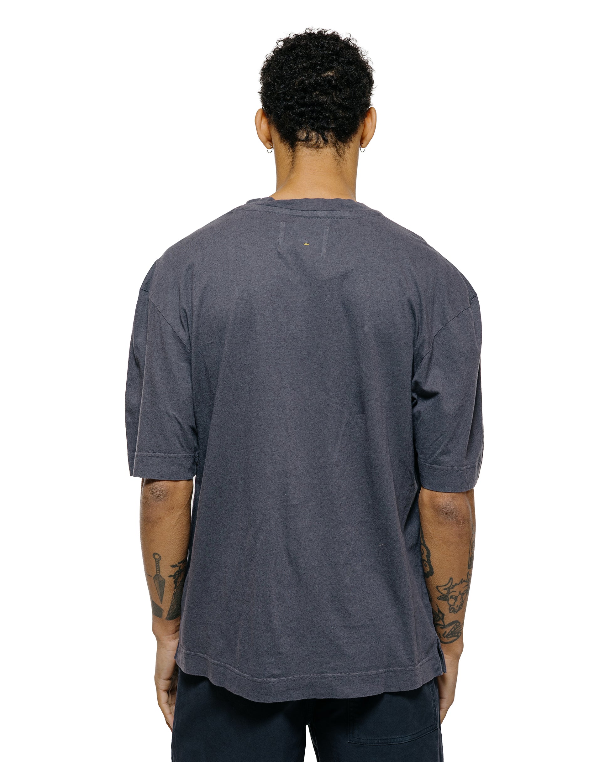 lost & found Margaret Howell MHL Simple T-Shirt Organic Cotton Linen Jersey Slate Blue