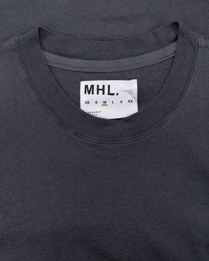 lost & found Margaret Howell MHL Simple T-Shirt Organic Cotton Linen Jersey Slate Blue