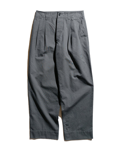 lost & found Margaret Howell MHL Stitch Pleat Trouser Compact Cotton Canvas Charcoal