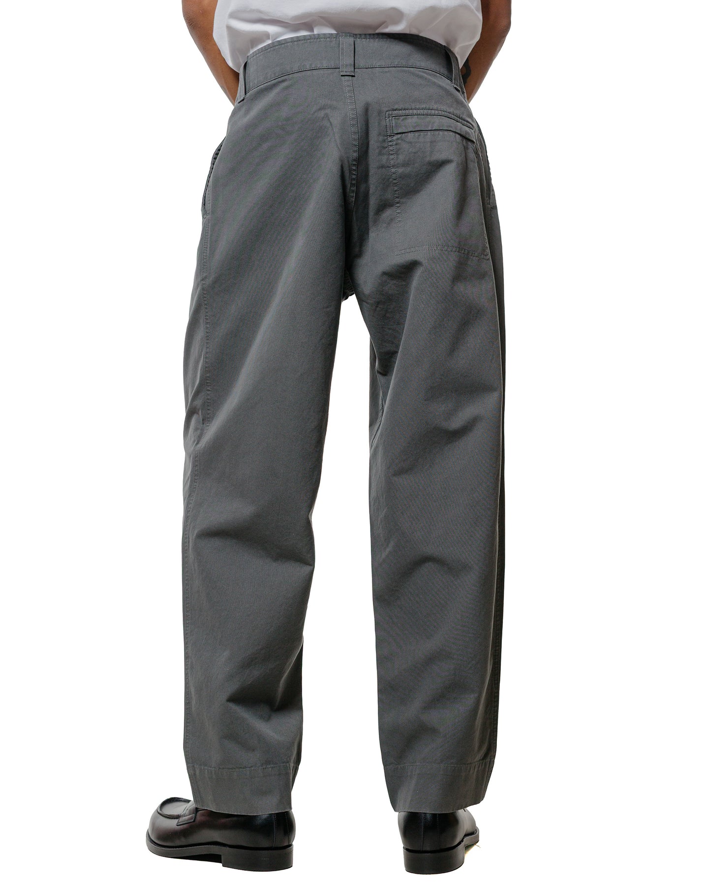 lost & found Margaret Howell MHL Stitch Pleat Trouser Compact Cotton Canvas Charcoal
