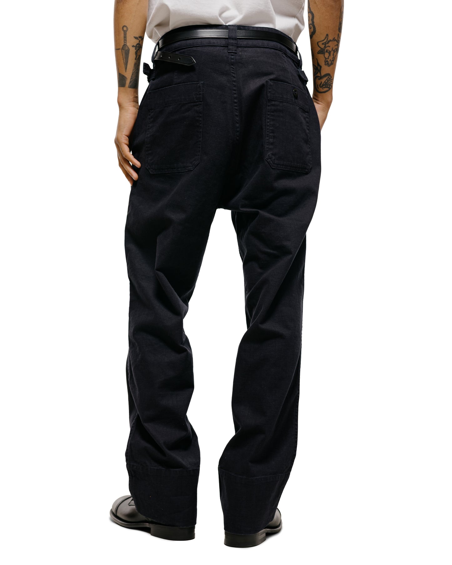 lost & found Margaret Howell MHL Waist Tab Chino Indigo Twill Indigo