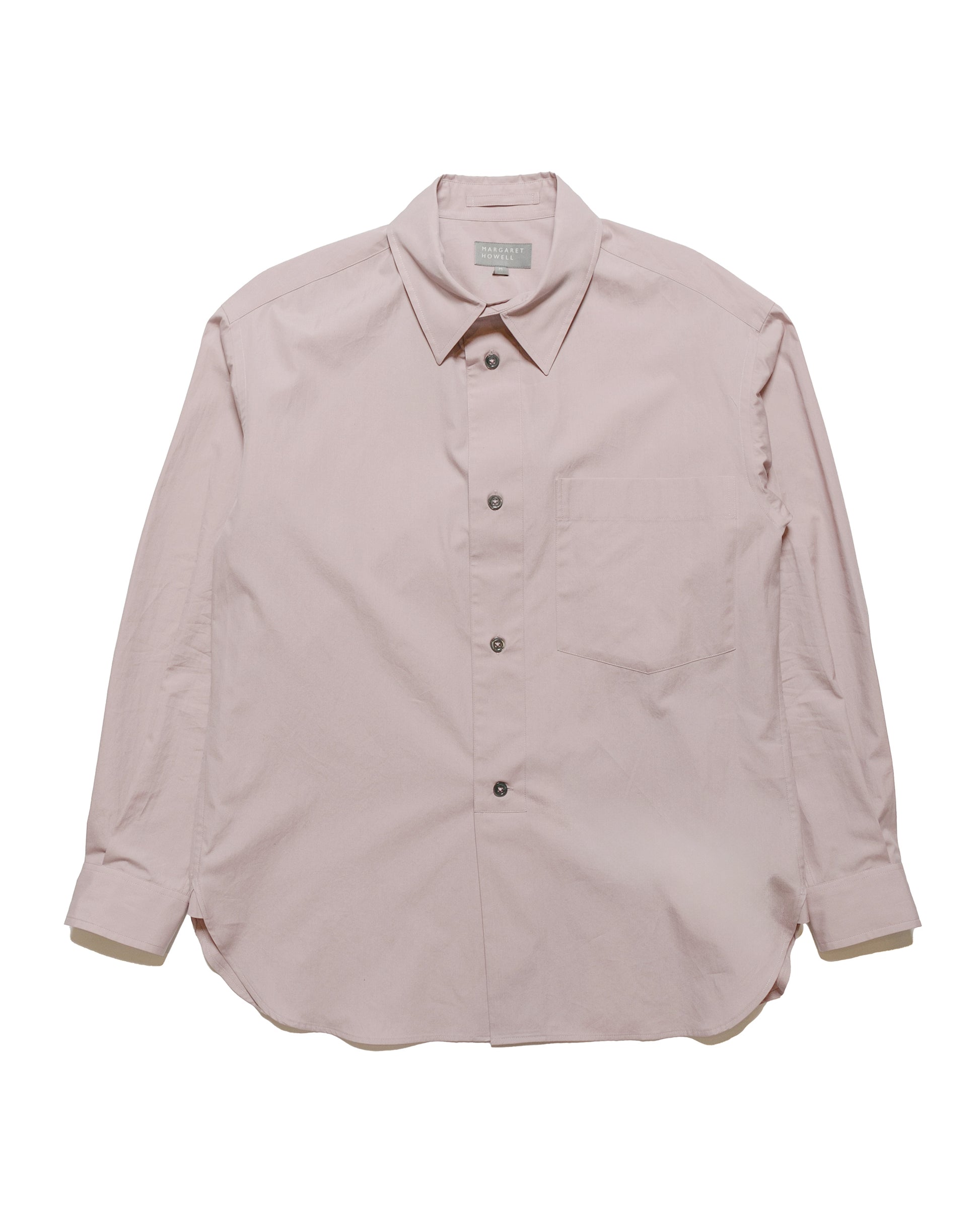 lost & found Margaret Howell Margaret Howell Half Placket Shirt Paper Cotton Poplin Dusty Pink