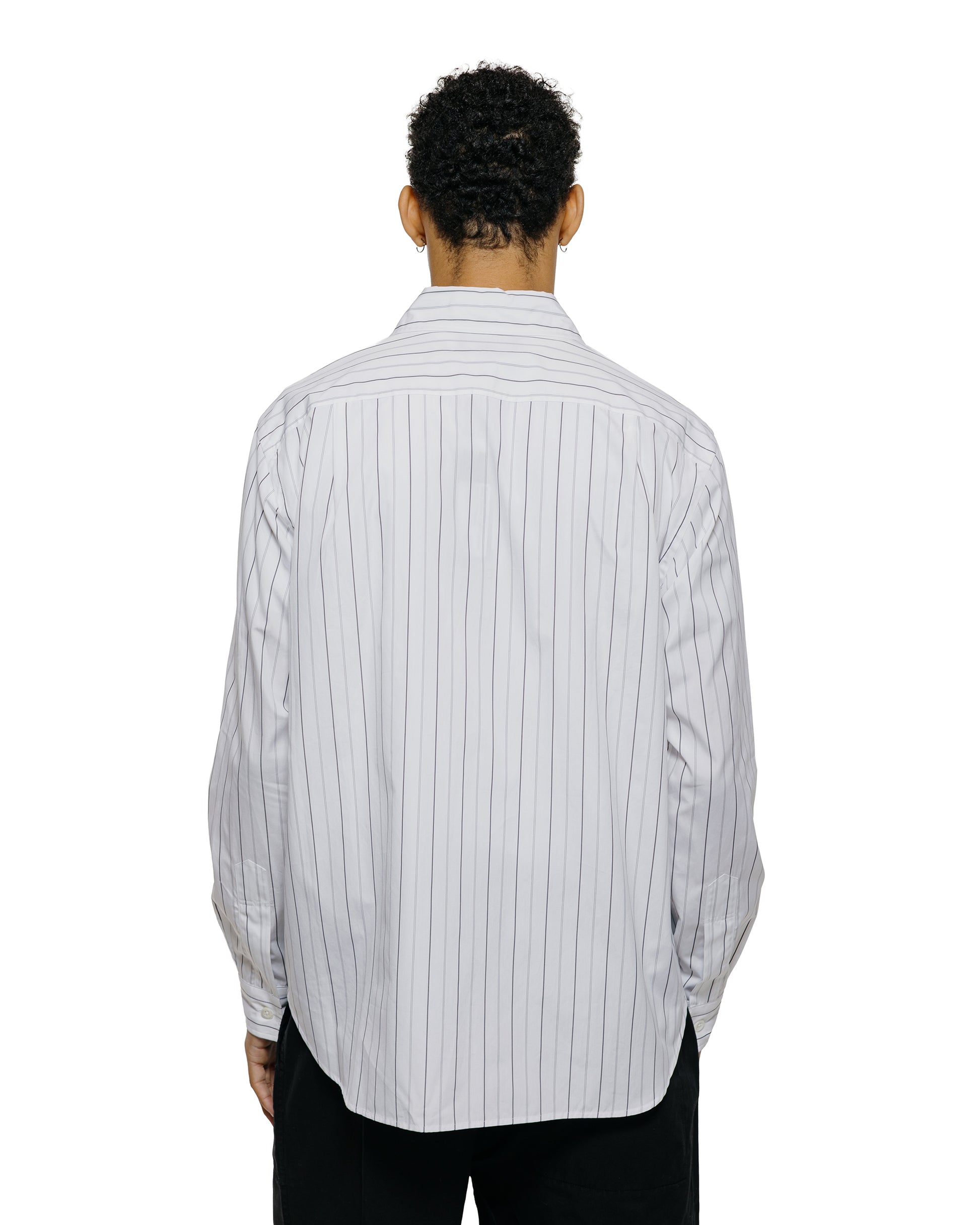 lost & found Margaret Howell Margaret Howell Basic Shirt Wide Graphic Stripe Cotton White/Charcoal