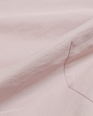 Margaret Howell Half Placket Shirt Paper Cotton Poplin Dusty Pink fabric