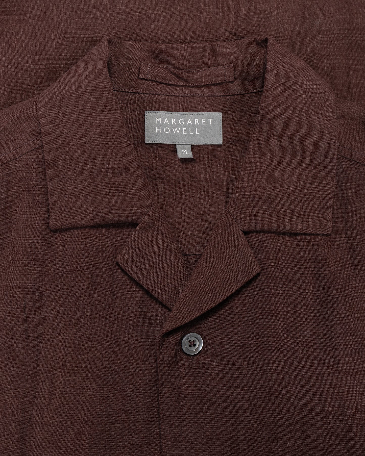 lost & found Margaret Howell Margaret Howell Revere Collar Shirt Soft Linen Poplin Mahogony