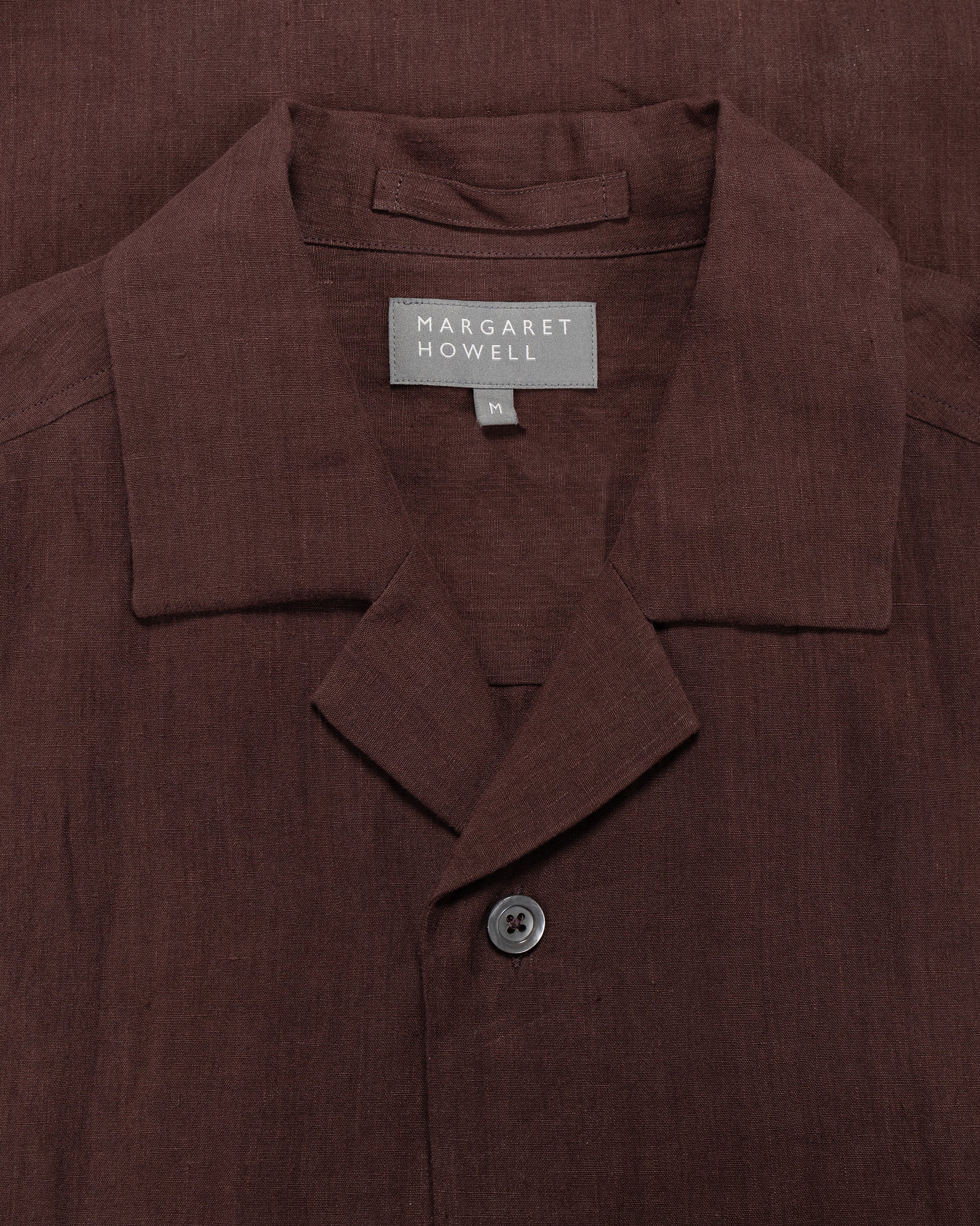 lost & found Margaret Howell Margaret Howell Revere Collar Shirt Soft Linen Poplin Mahogony