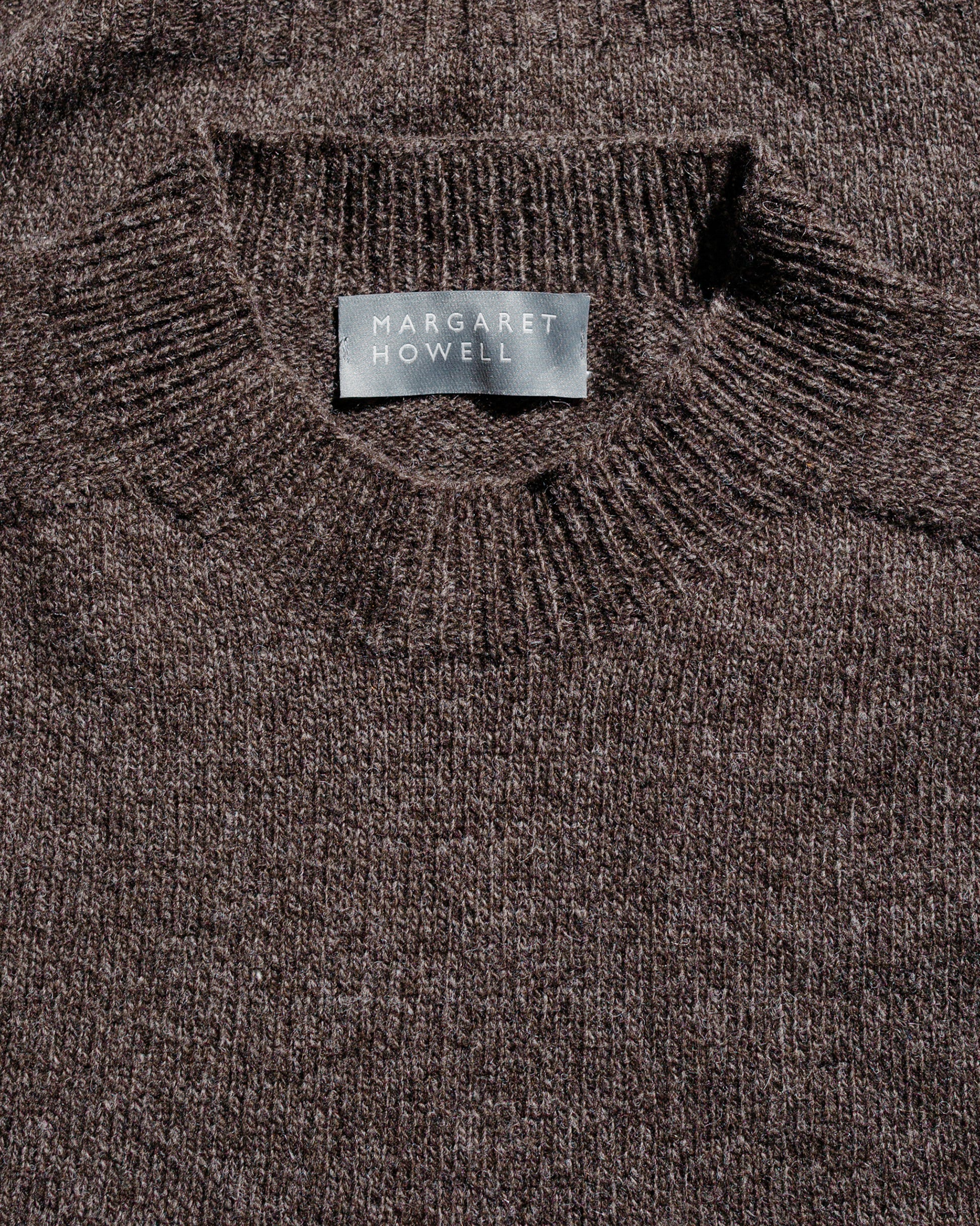 lost & found Margaret Howell Margaret Howell Seamless Crew Neck Yak Wool Cashmere Blend Coffee Twist