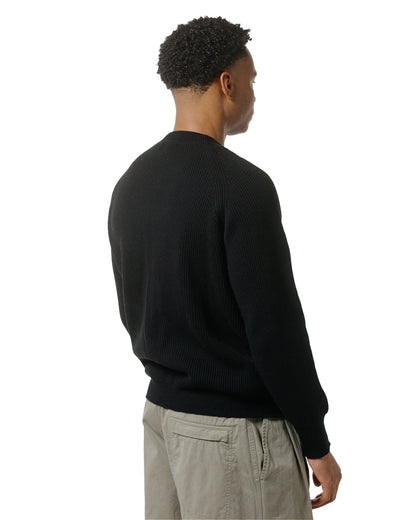 lost & found Margaret Howell Margaret Howell Simple Rib Crew Neck Cotton Wool Black