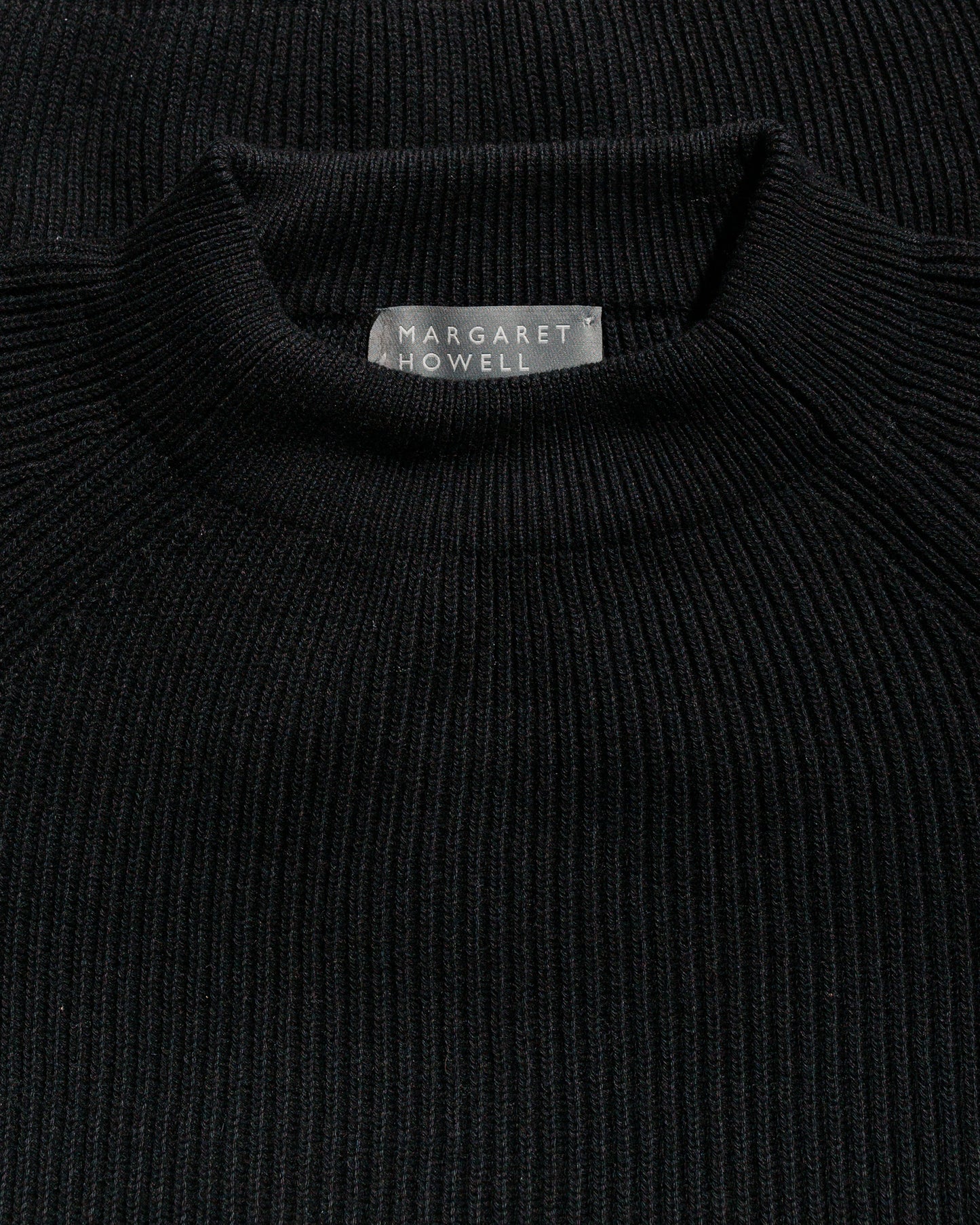 lost & found Margaret Howell Margaret Howell Simple Rib Crew Neck Cotton Wool Black