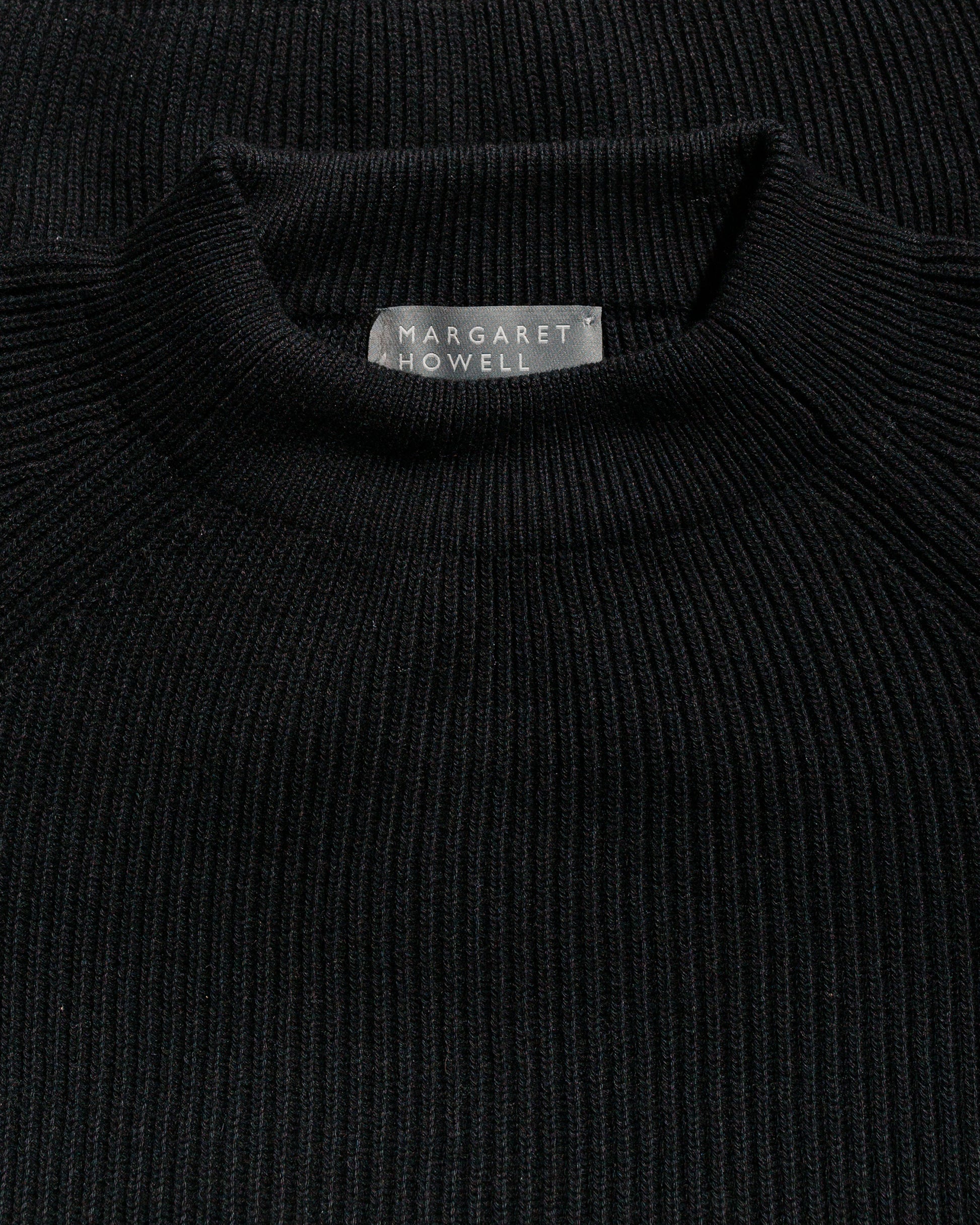 lost & found Margaret Howell Margaret Howell Simple Rib Crew Neck Cotton Wool Black