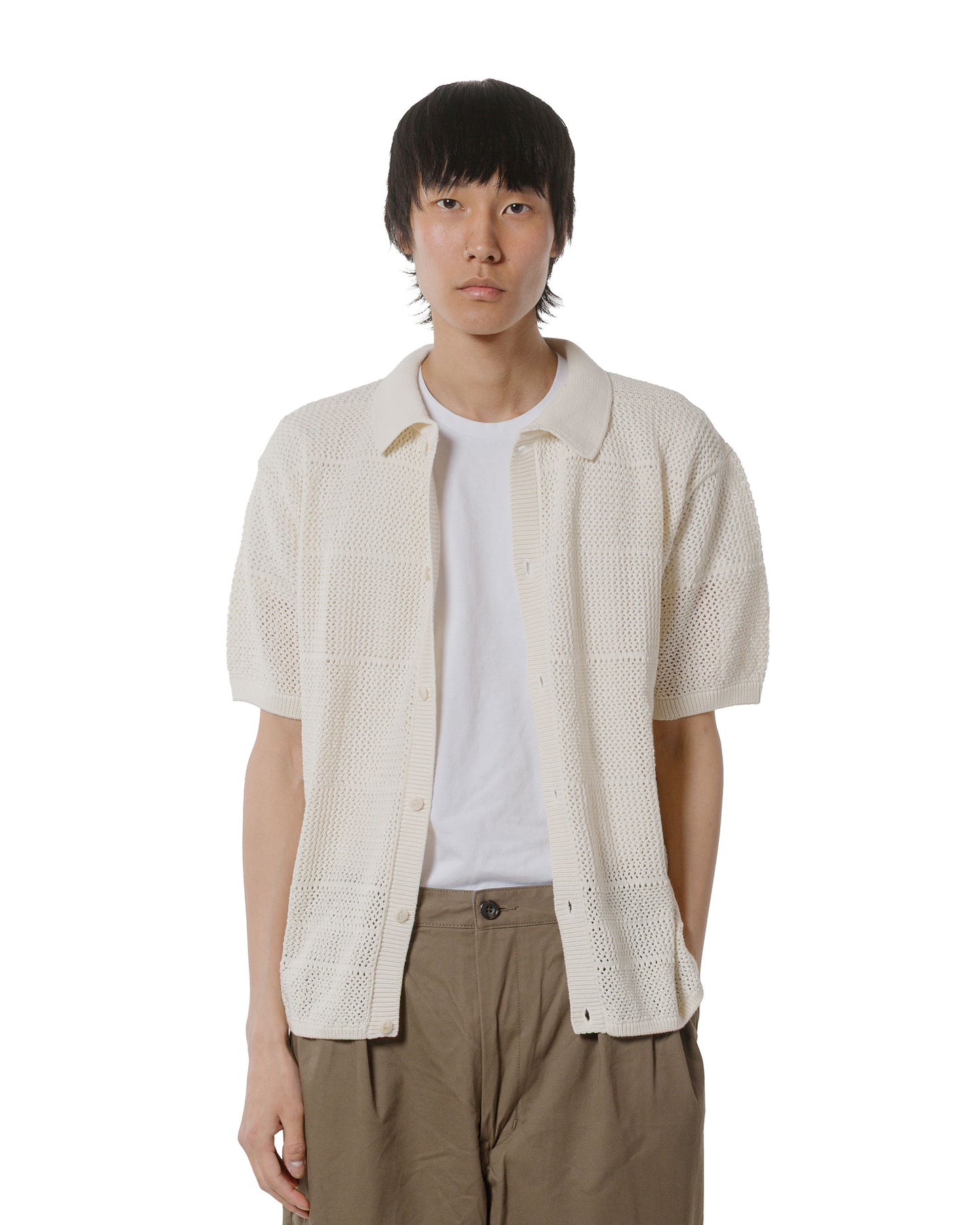 lost & found Merz B. Schwanen Merz B. Schwanen KNITSHIRT01 Crochet Shirt Natural