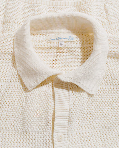 lost & found Merz B. Schwanen Merz B. Schwanen KNITSHIRT01 Crochet Shirt Natural