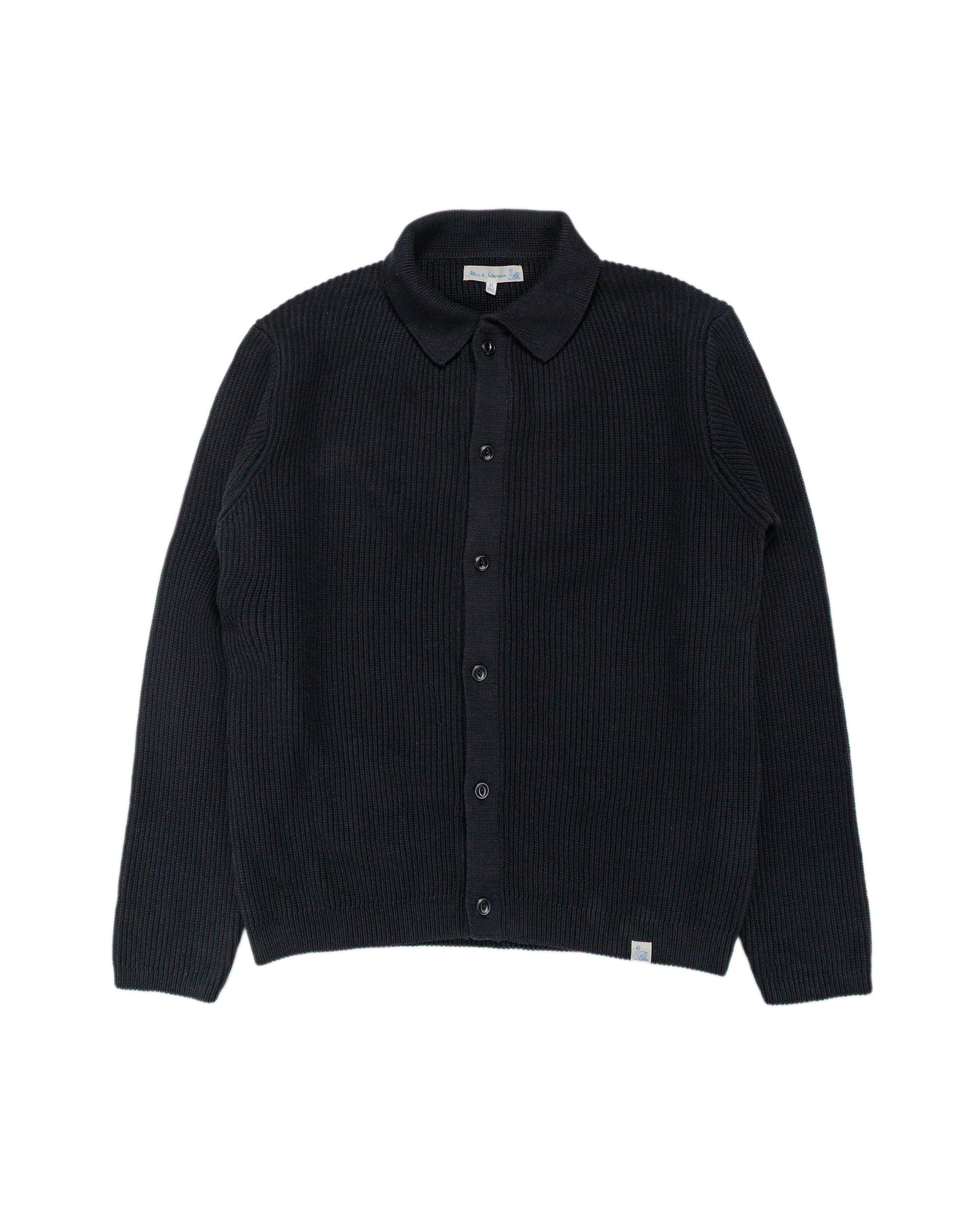 lost & found Merz B. Schwanen Merz B. Schwanen KNITSHIRT05 Ribbed Knitshirt Deep Black