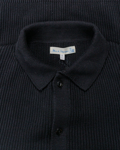 lost & found Merz B. Schwanen Merz B. Schwanen KNITSHIRT05 Ribbed Knitshirt Deep Black
