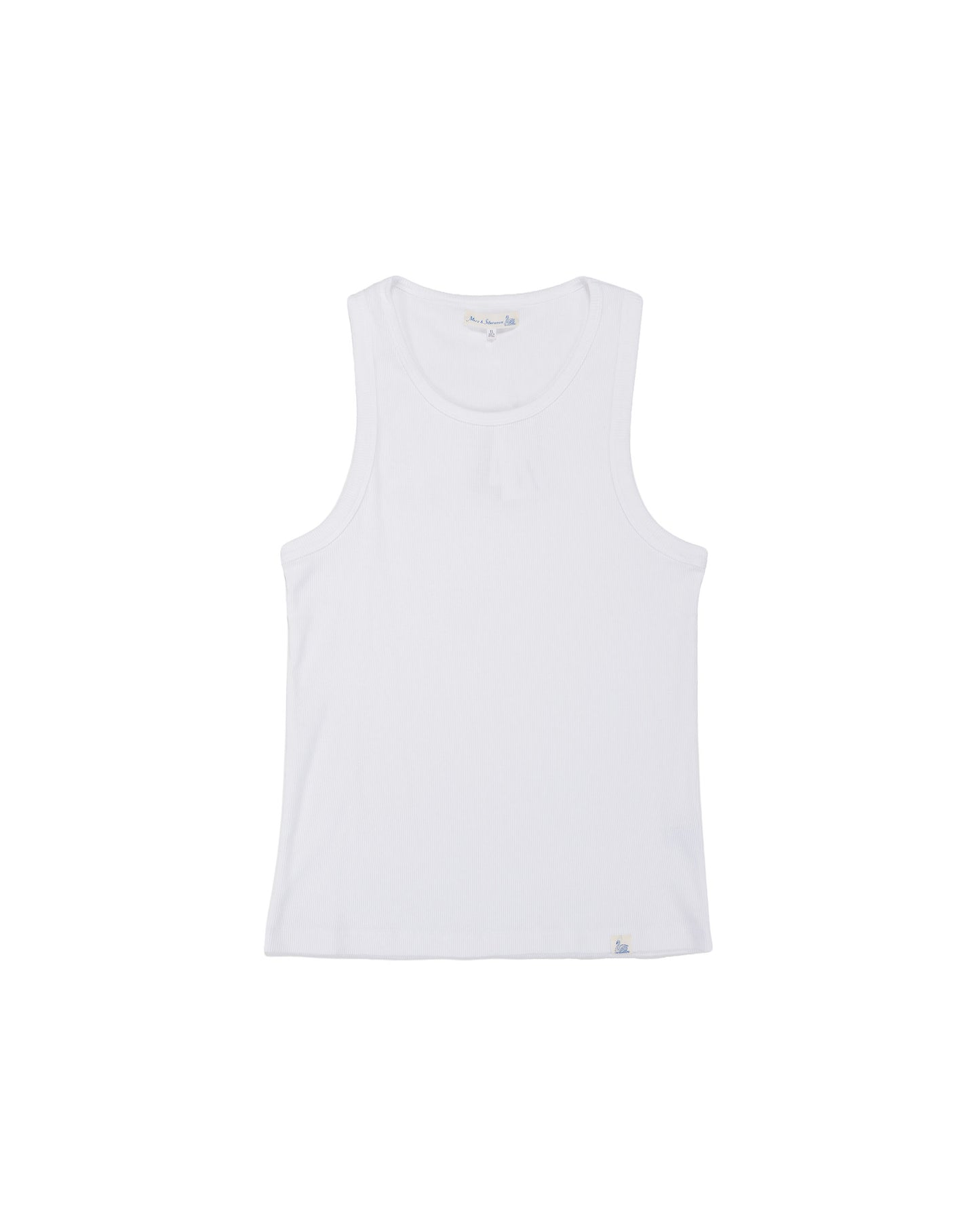 lost & found Merz B. Schwanen Merz B. Schwanen RIBTANK01 Iconic Ribbed Cotton Tank Top White