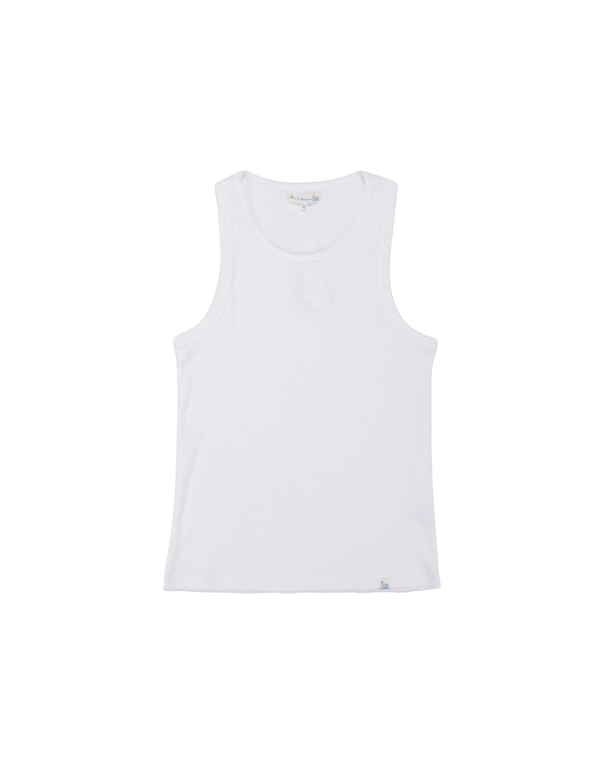lost & found Merz B. Schwanen Merz B. Schwanen RIBTANK01 Iconic Ribbed Cotton Tank Top White