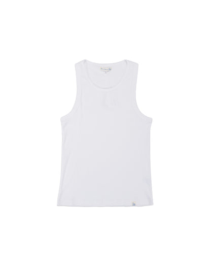lost & found Merz B. Schwanen Merz B. Schwanen RIBTANK01 Iconic Ribbed Cotton Tank Top White