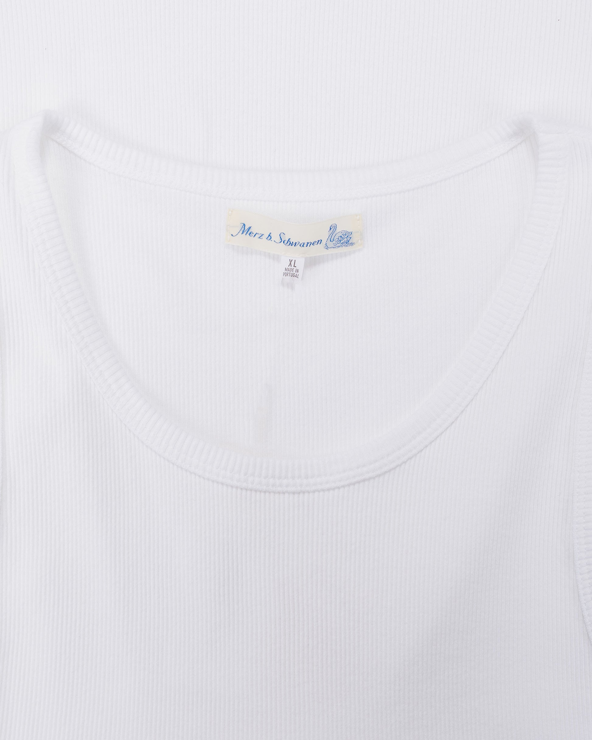 lost & found Merz B. Schwanen Merz B. Schwanen RIBTANK01 Iconic Ribbed Cotton Tank Top White