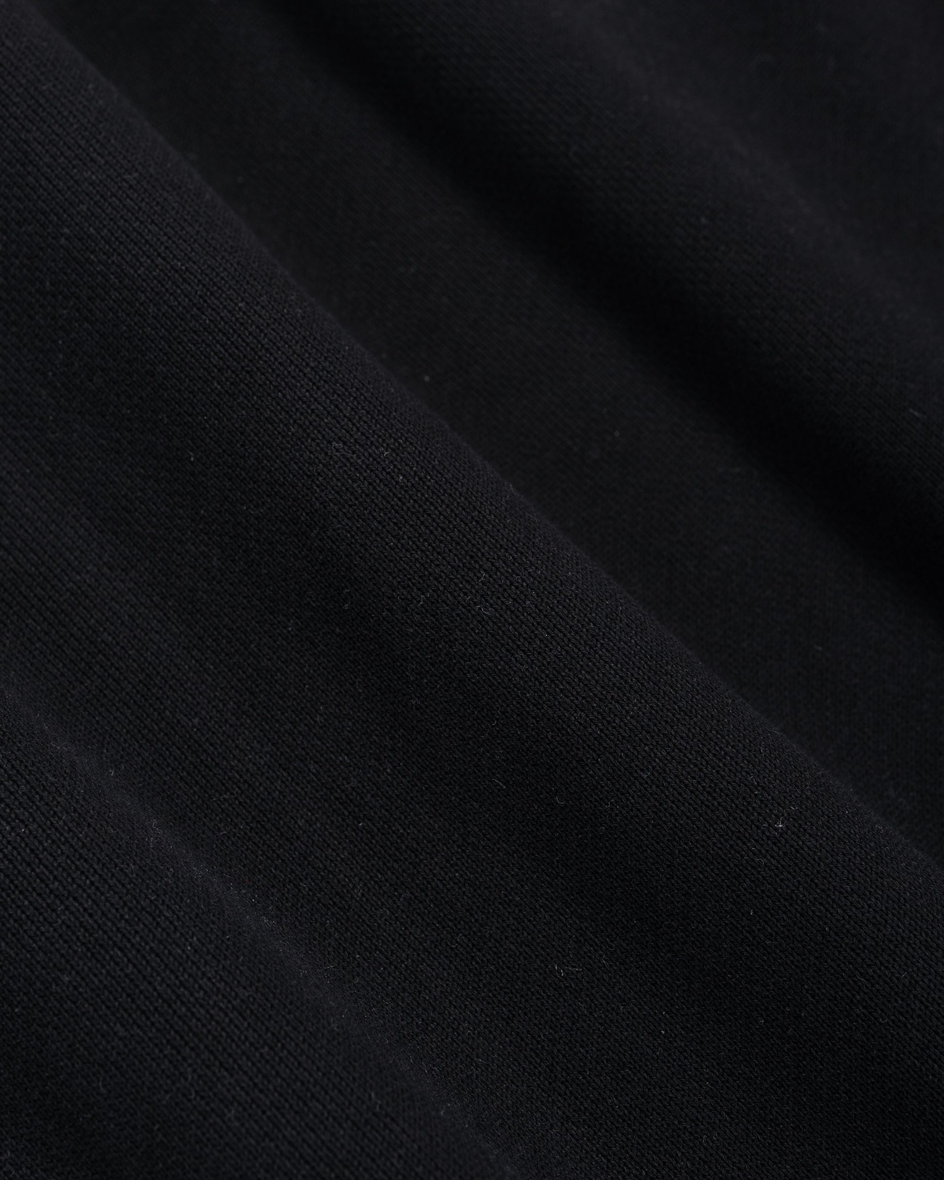 lost & found Merz B. Schwanen Merz B. Schwanen ZIP03 Authentic Fleece Polo Collared Half-Zip Cotton Sweatshirt Deep Black