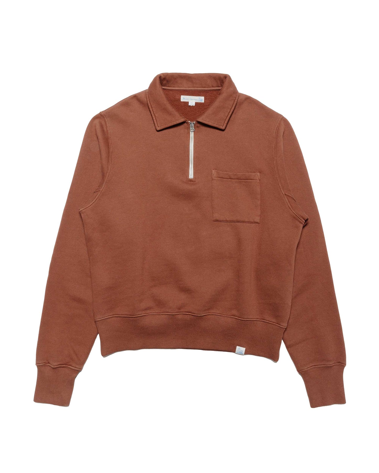 lost & found Merz B. Schwanen Merz B. Schwanen ZIPC01 Zip Collar Sweatshirt Chestnut
