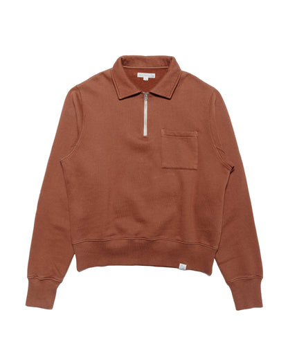 lost & found Merz B. Schwanen Merz B. Schwanen ZIPC01 Zip Collar Sweatshirt Chestnut