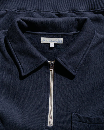 lost & found Merz B. Schwanen Merz B. Schwanen ZIPC01 Zip Collar Sweatshirt Dark Navy
