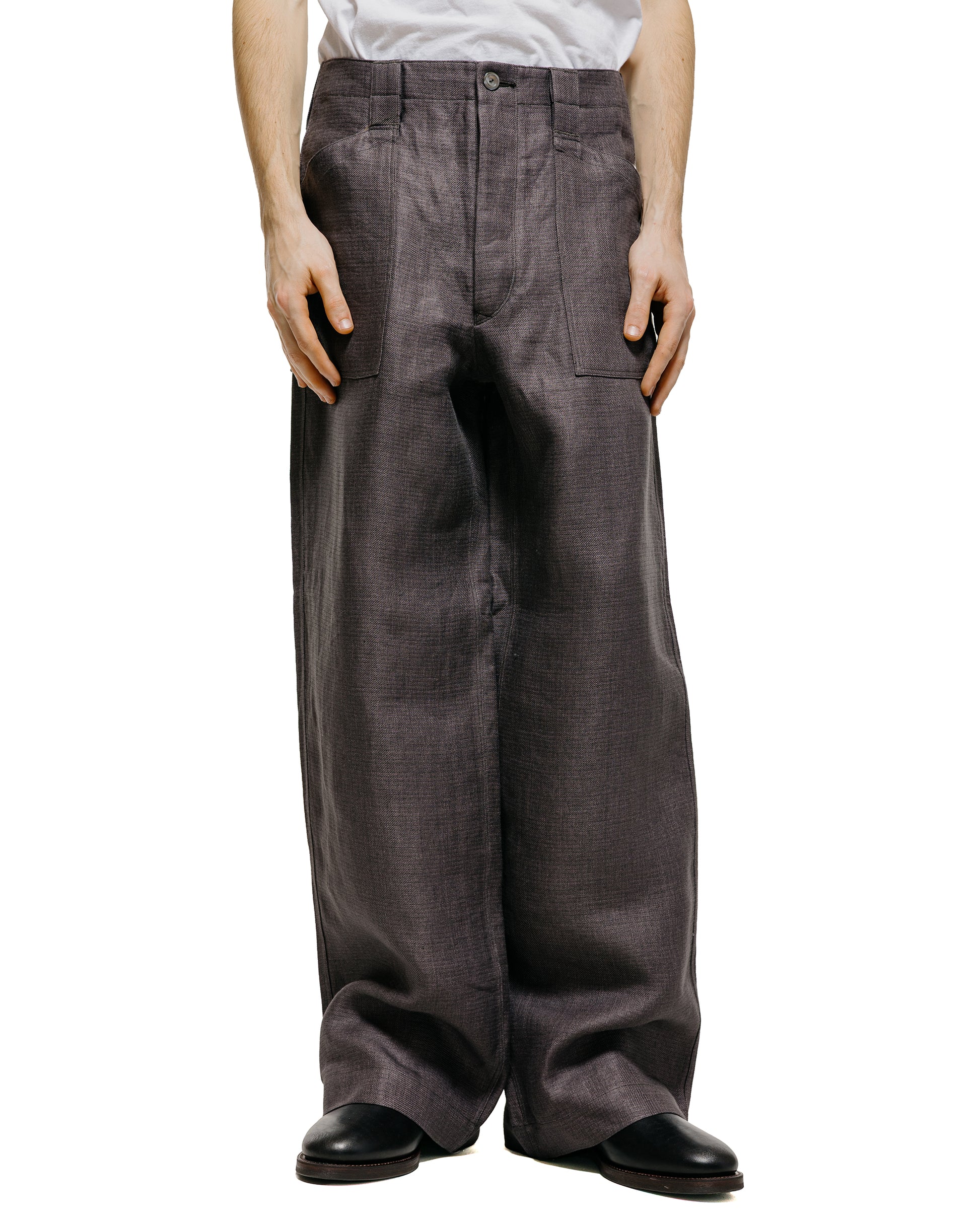 lost & found MotivMfg MotivMfg Capsule Deck Pants Duble Face Linen Serge/Aubergine
