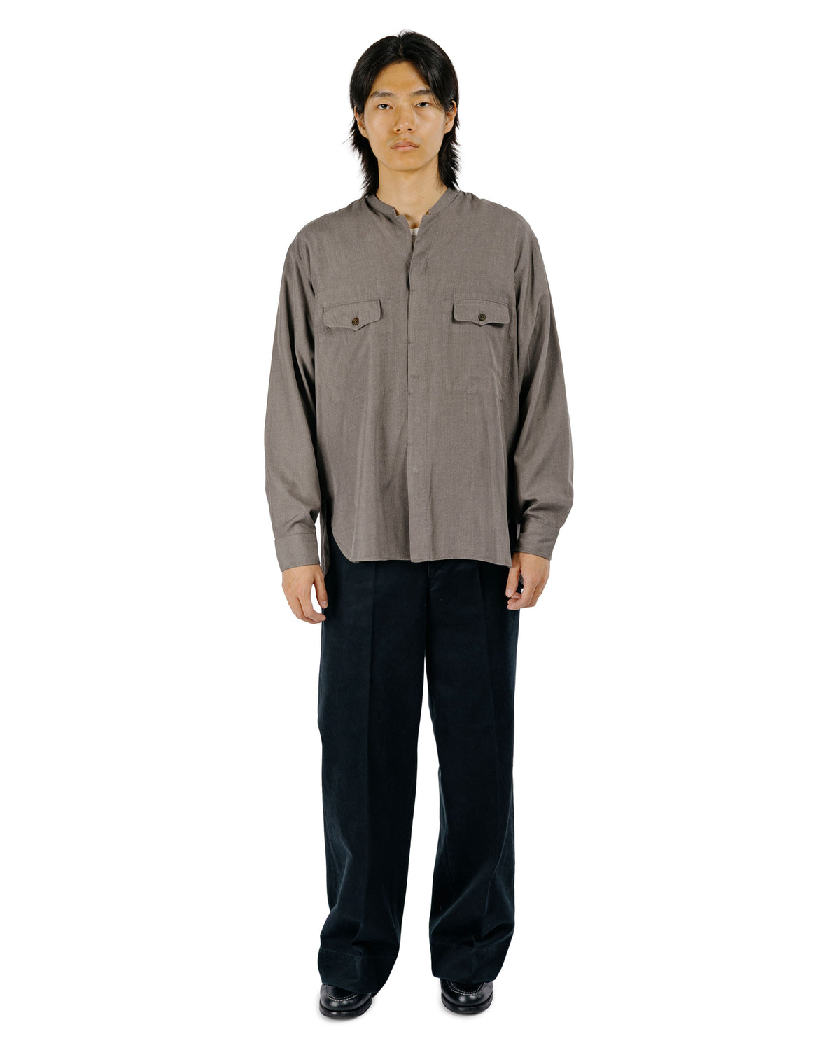 MotivMfg Mikhail Shirt Melange Silk Shirting/Shadow