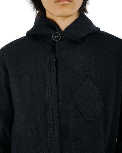 MotivMfg Shiff Hooded Jacket Linen Wool Herringbone/Black