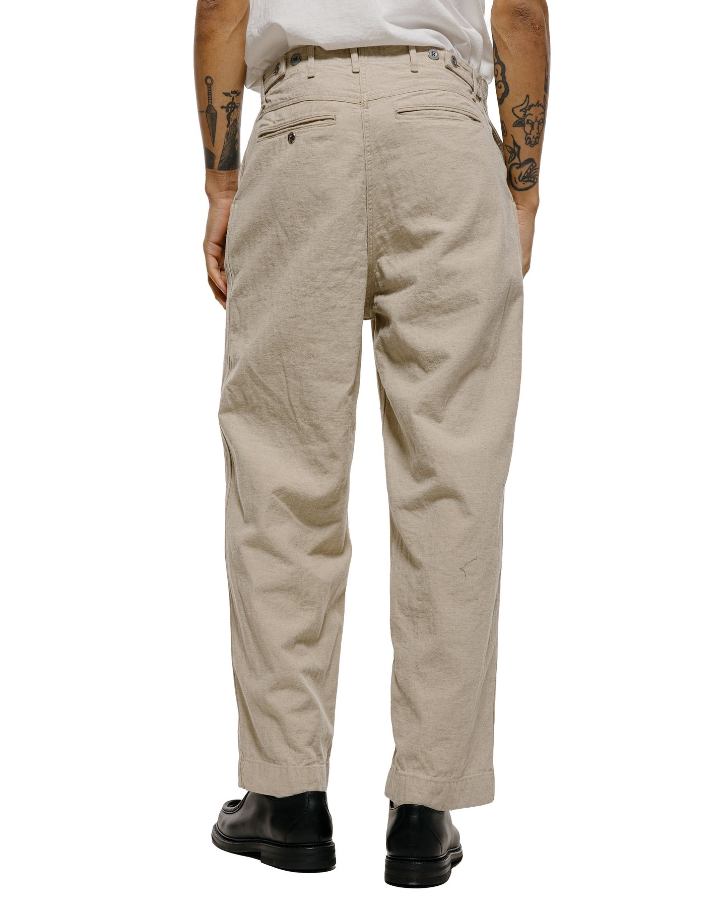 lost & found NICENESS NICENESS L.Bliss Natural Herringbone Utility Pants