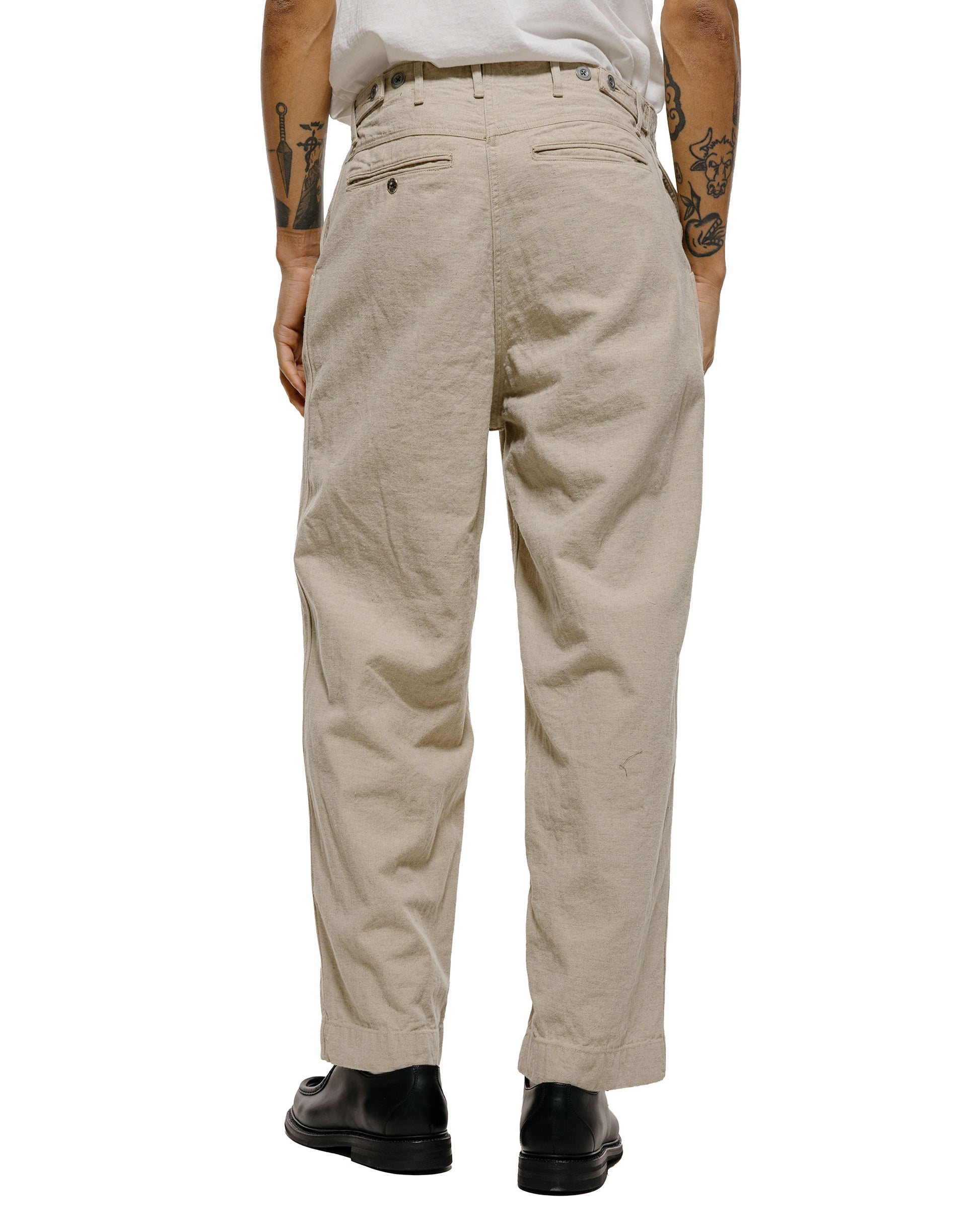 lost & found NICENESS NICENESS L.Bliss Natural Herringbone Utility Pants