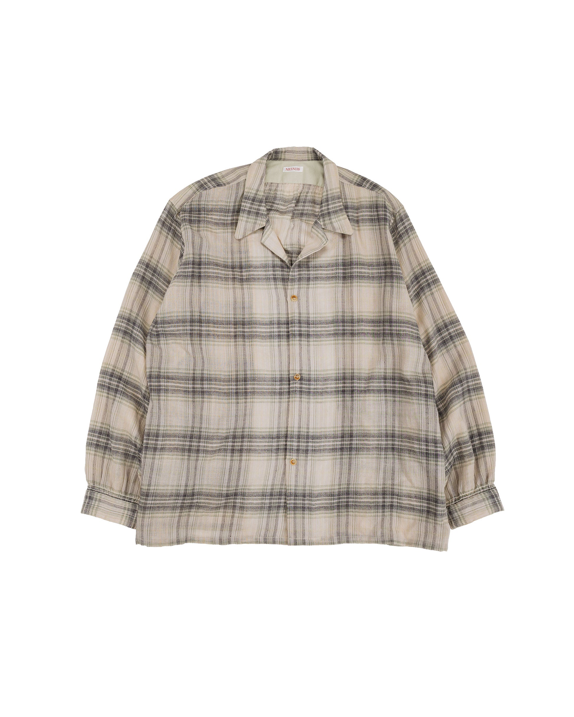 lost & found NICENESS NICENESS Thom Open Collar Jacket Shirt Light Green
