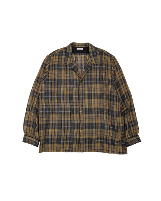 lost & found NICENESS NICENESS Thom Open Collar Jacket Shirt Yellow