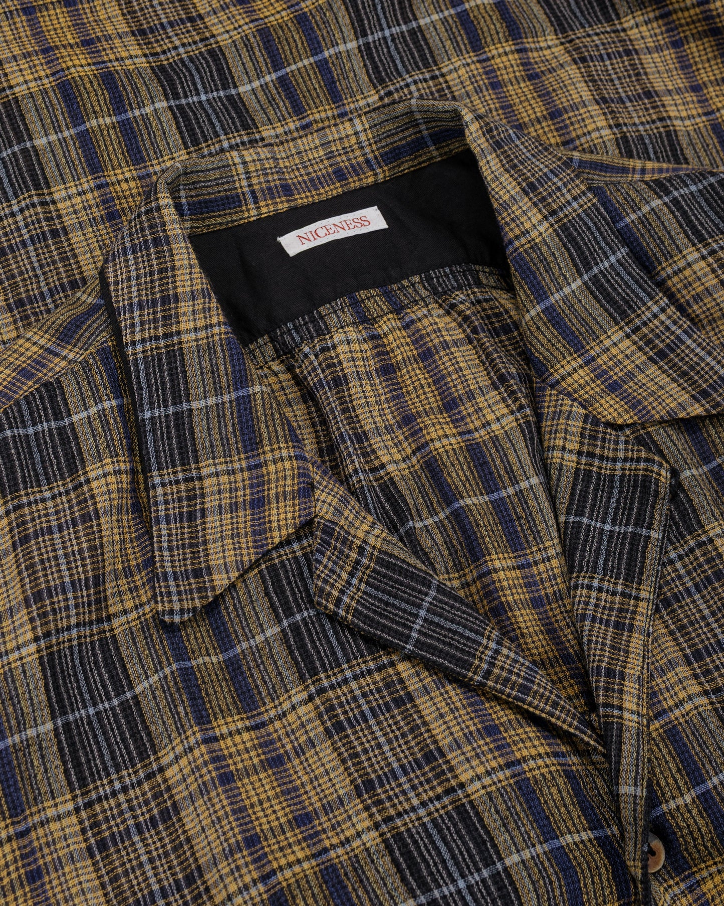 lost & found NICENESS NICENESS Thom Open Collar Jacket Shirt Yellow
