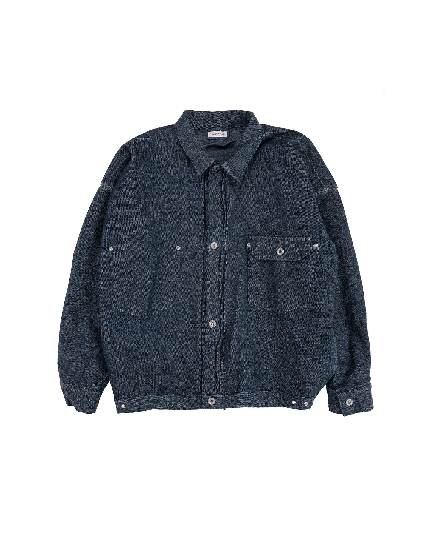 lost & found NICENESS NICENESS Thornhill Raw Denim Tracker Jacket Indigo