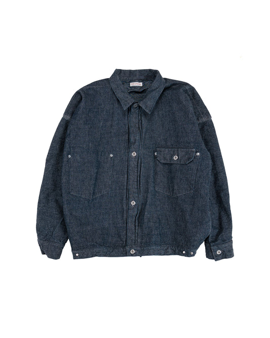 lost & found NICENESS NICENESS Thornhill Raw Denim Tracker Jacket Indigo
