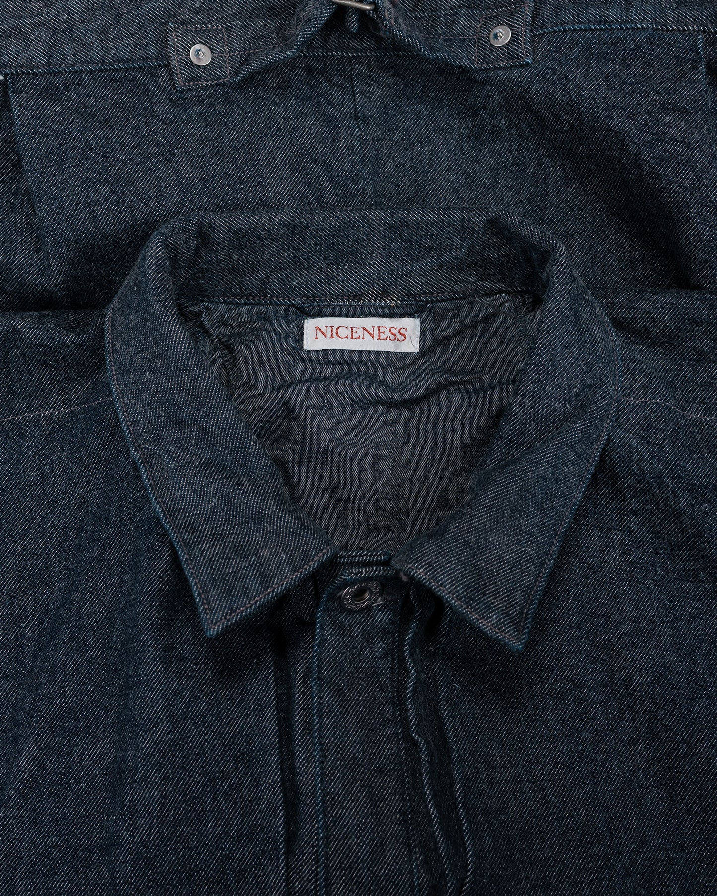 lost & found NICENESS NICENESS Thornhill Raw Denim Tracker Jacket Indigo